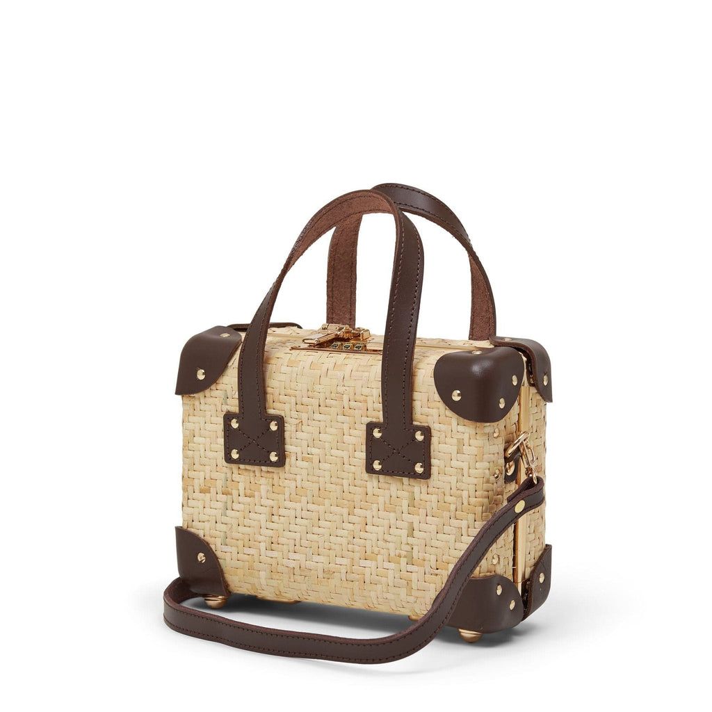 House Shape Rattan Shoulder Bag, Khaki