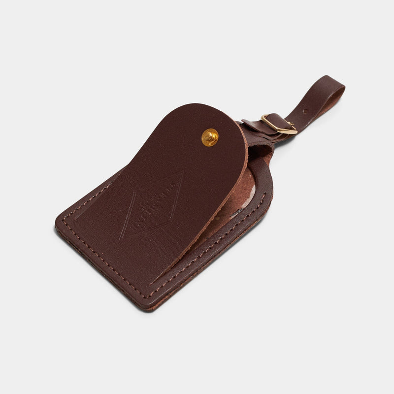 Lot de 1 étiquettes de bagage vintage en cuir marron Lot de 1 étiquettes de bagage vintage en cuir marron