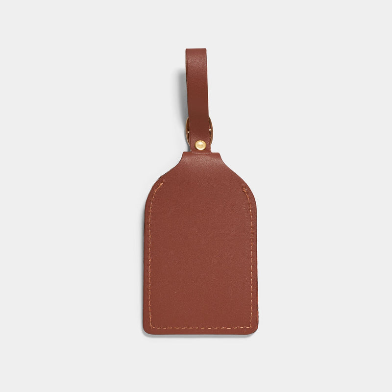 Pioneer Top Grain Brown Leather - Luggage Tag