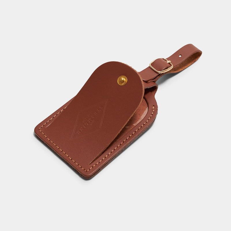 Pioneer Top Grain Brown Leather - Luggage Tag