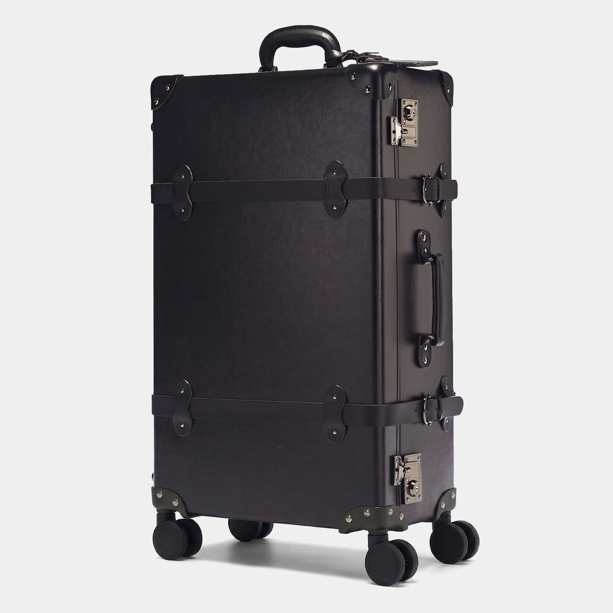 The Industrialist Spinner | Men's Designer Luggage Large Black