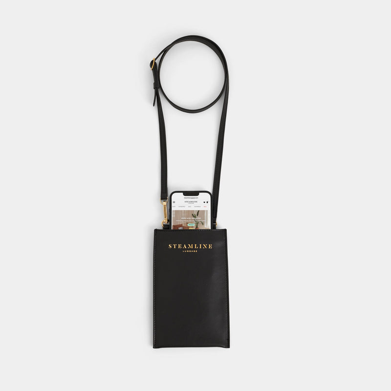 The Navigator - Black Crossbody Phone Bag