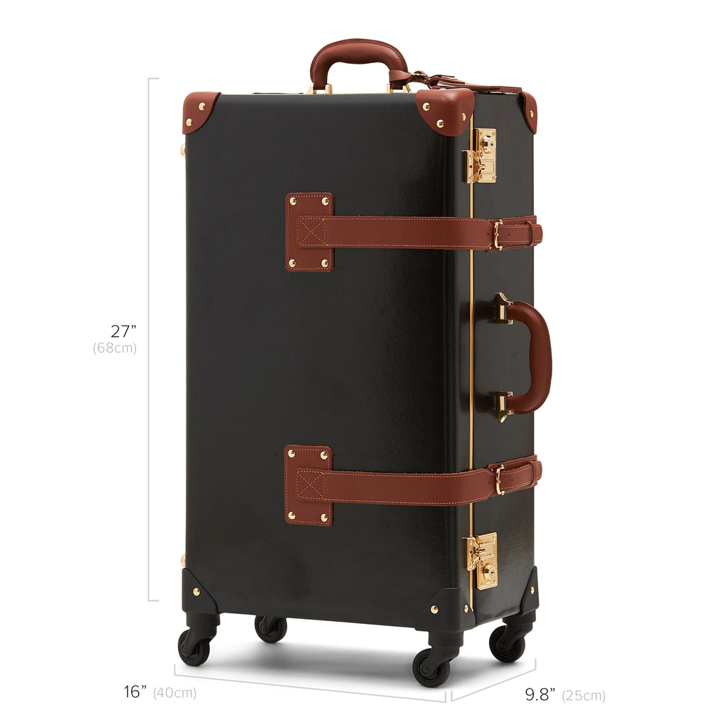 The Industrialist Spinner  Men's Designer Luggage Large Black Suitcase –  Steamline Luggage