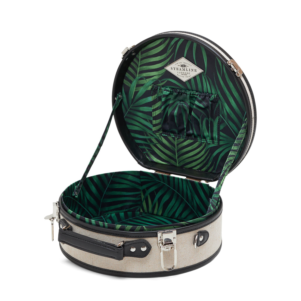 The Green Small Editor Hatbox  Teal Round Suitcase & Hat Box Luggage –  Steamline Luggage