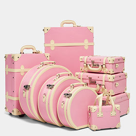 Steamline luggage check in pink Barbie spinner