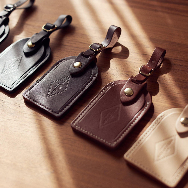 Chocolate Brown Leather - Luggage Tag Accessories Steamline Luggage 