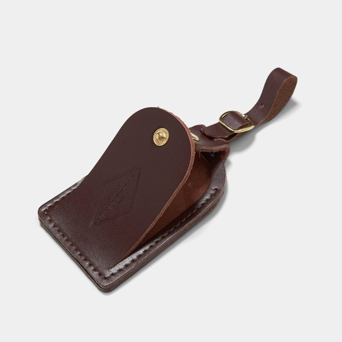Chocolate Brown Leather Luggage Travel Tag | Vintage Luggage Trunk Tag