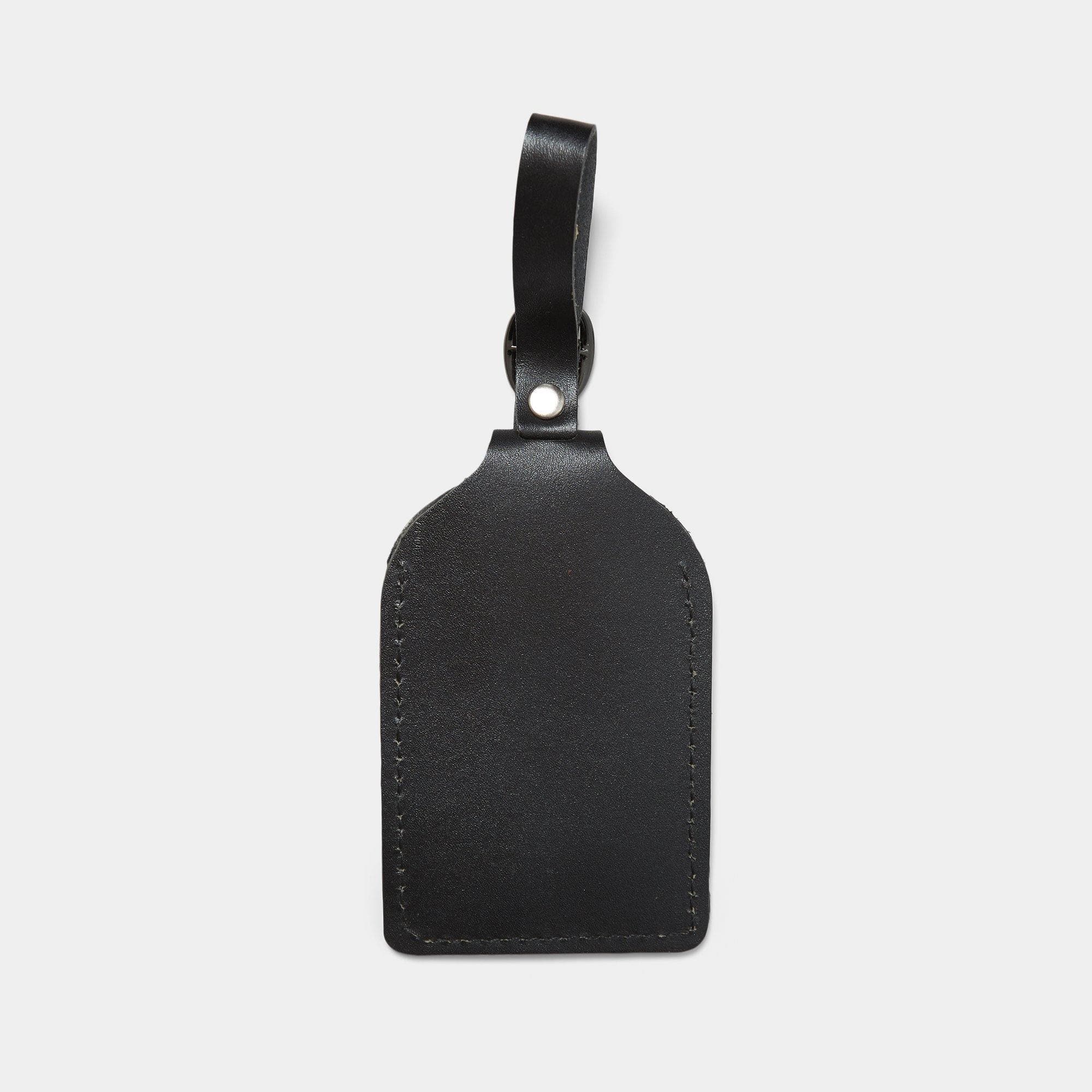 Black Leather Luggage Tags | Vintage Suitcase Travel Tags