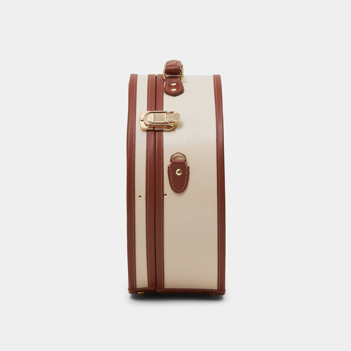 The Diplomat Cream Hatbox | Large Round Suitcase Hat Box Luggage Case