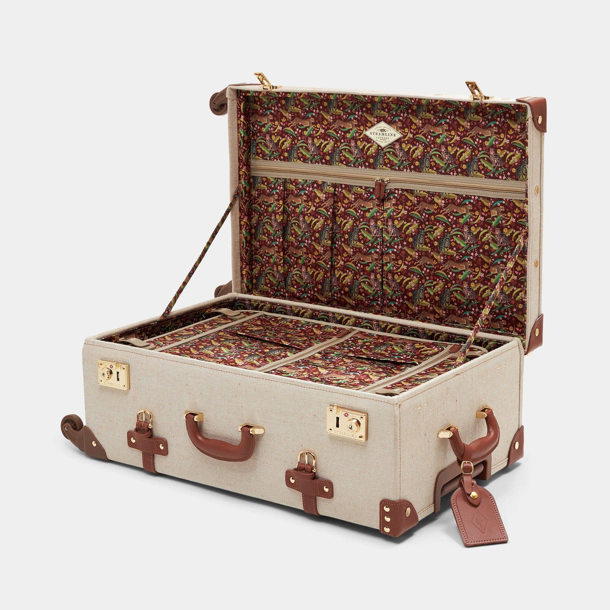 The Editor - Brown Check In Spinner Spinner Steamline Luggage 