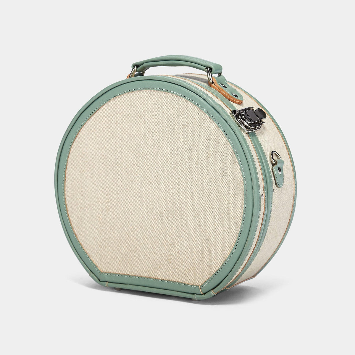 The Green Small Editor Hatbox  Teal Round Suitcase & Hat Box