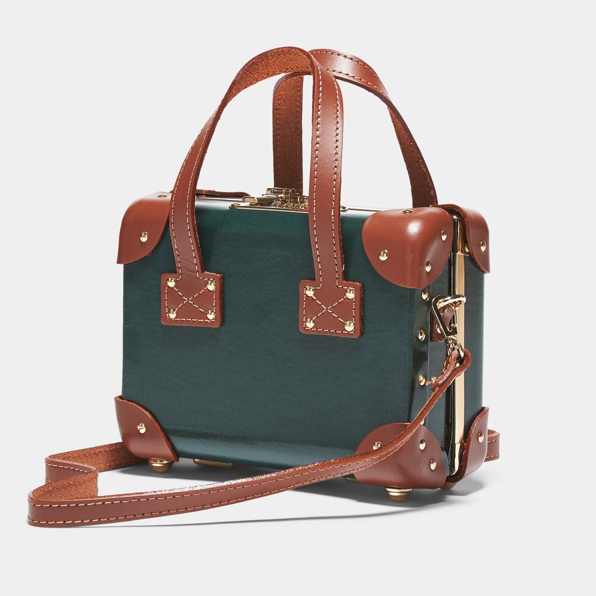 The Diplomat Mini | Dark Green Vintage Style Suitcase Trunk Purse