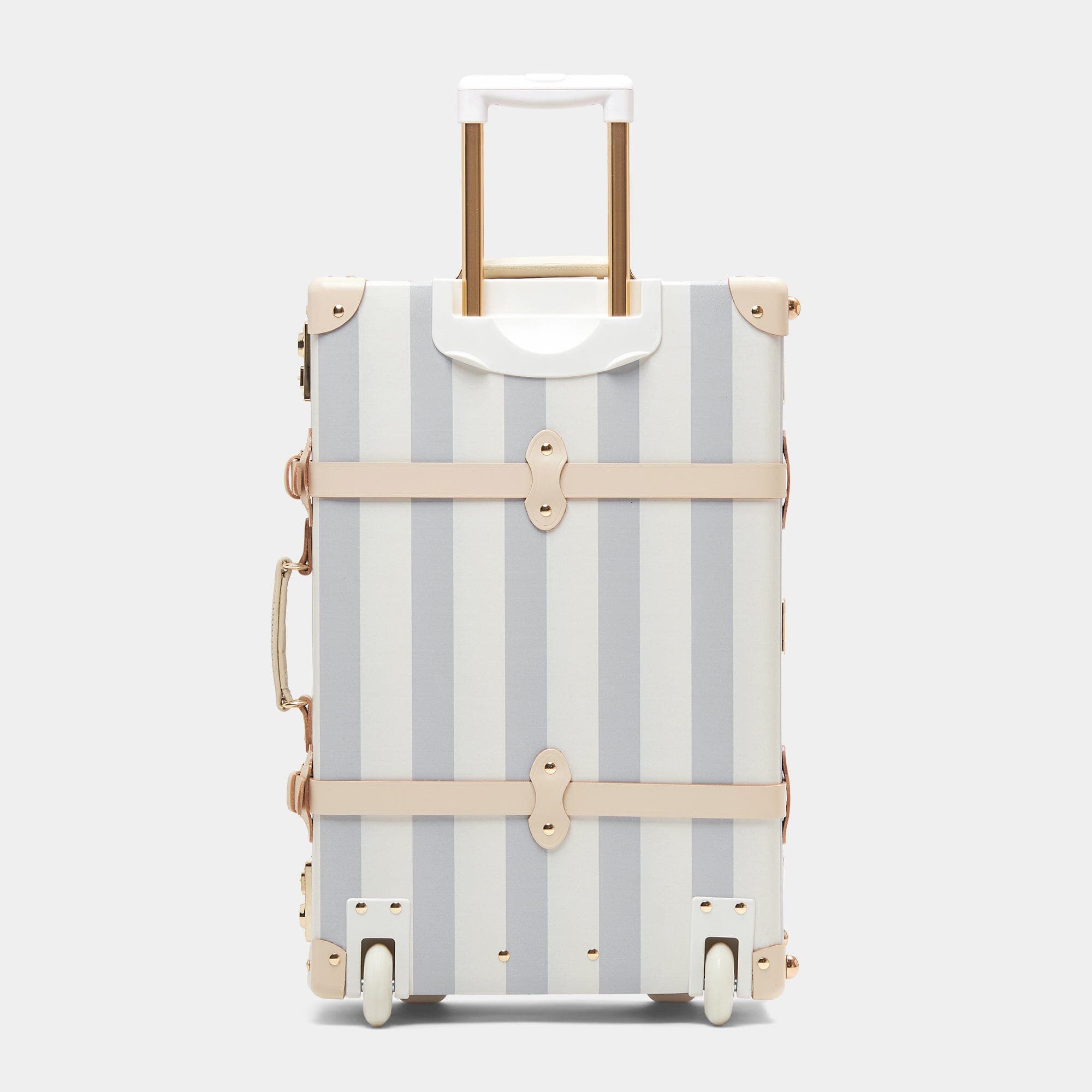 Blue and white striped suitcase online