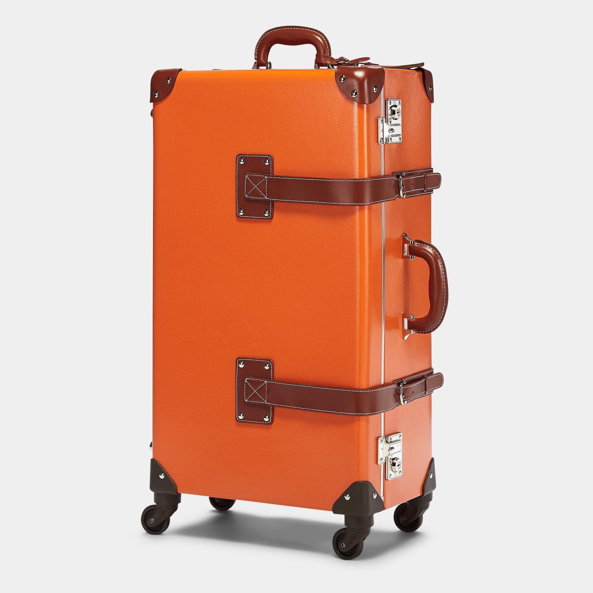 Orange spinner luggage on sale