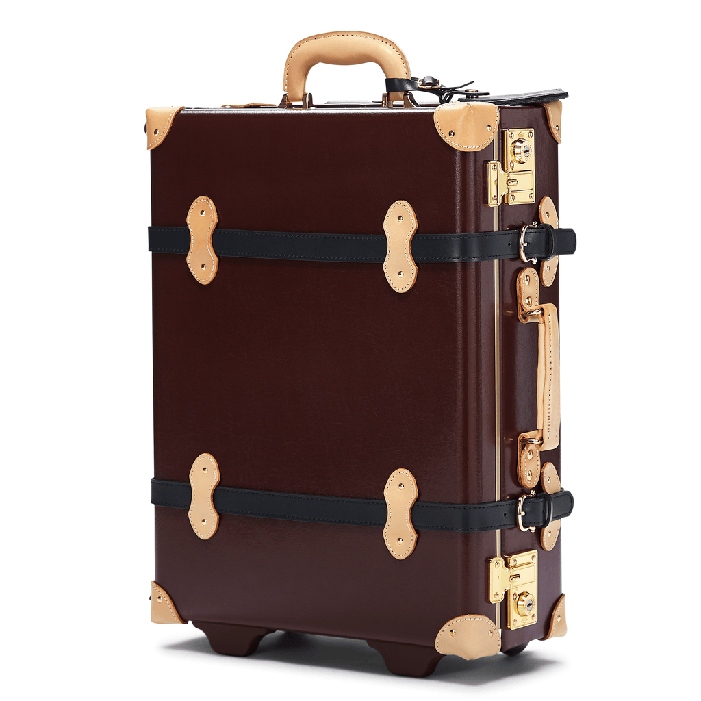 The Burgundy Architect Carryon | Vintage Dark Red Leather Luggage ...