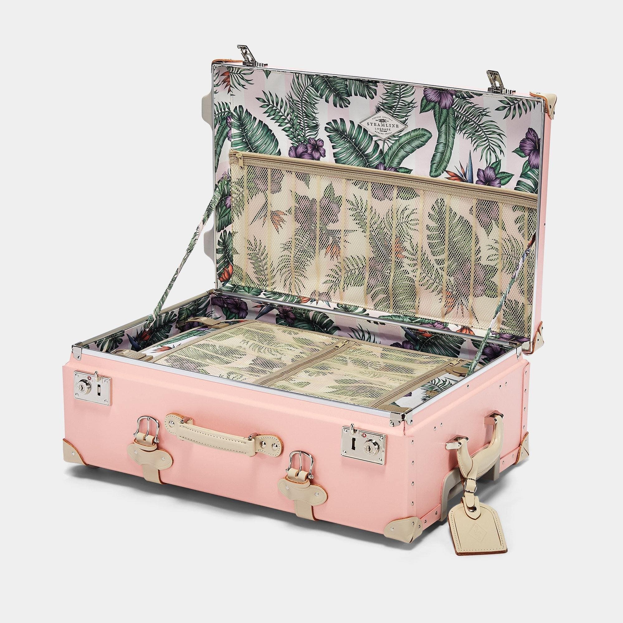 Pink trunk suitcase clearance