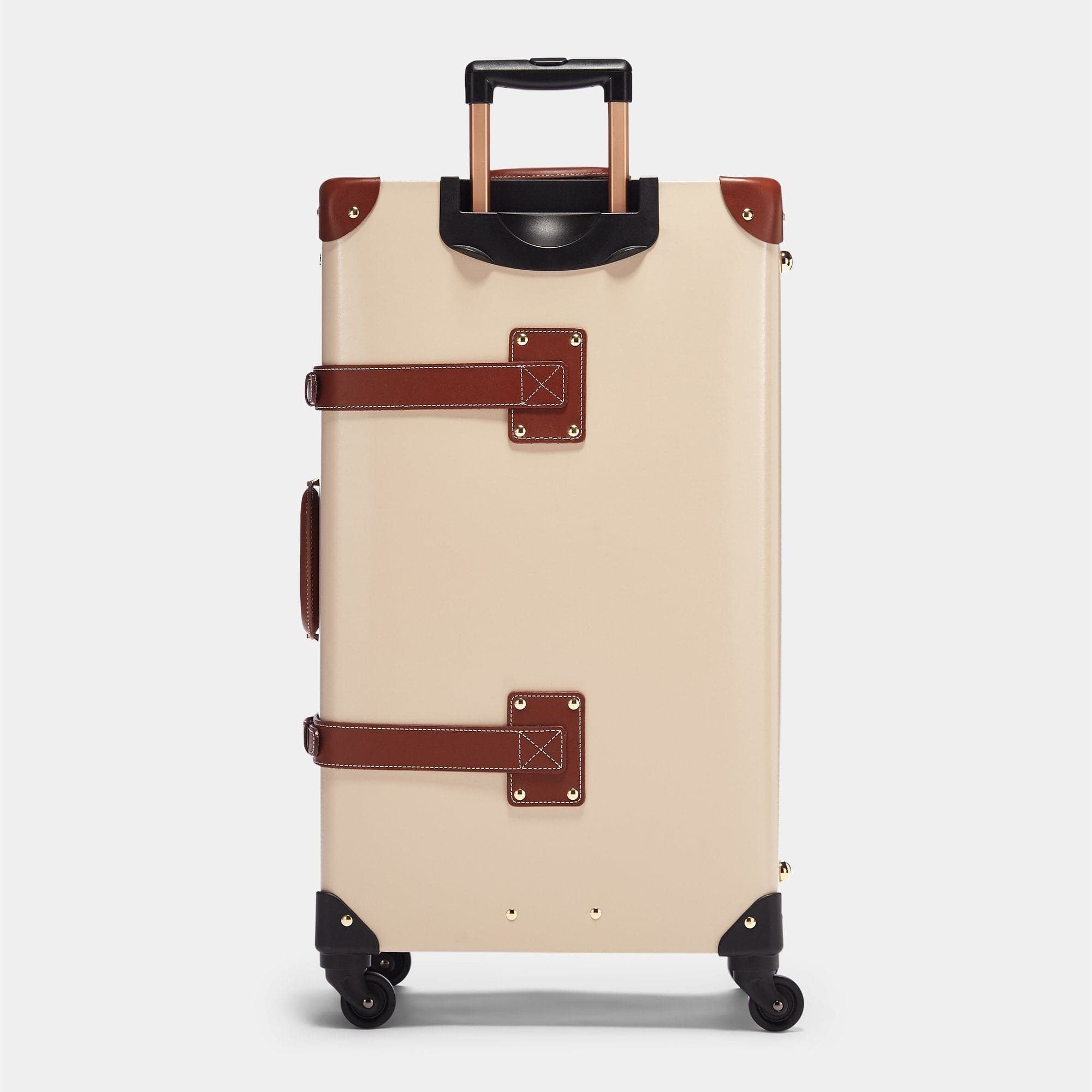 The Diplomat Cream Spinner | Large Tan Check In Men's Designer Luggage