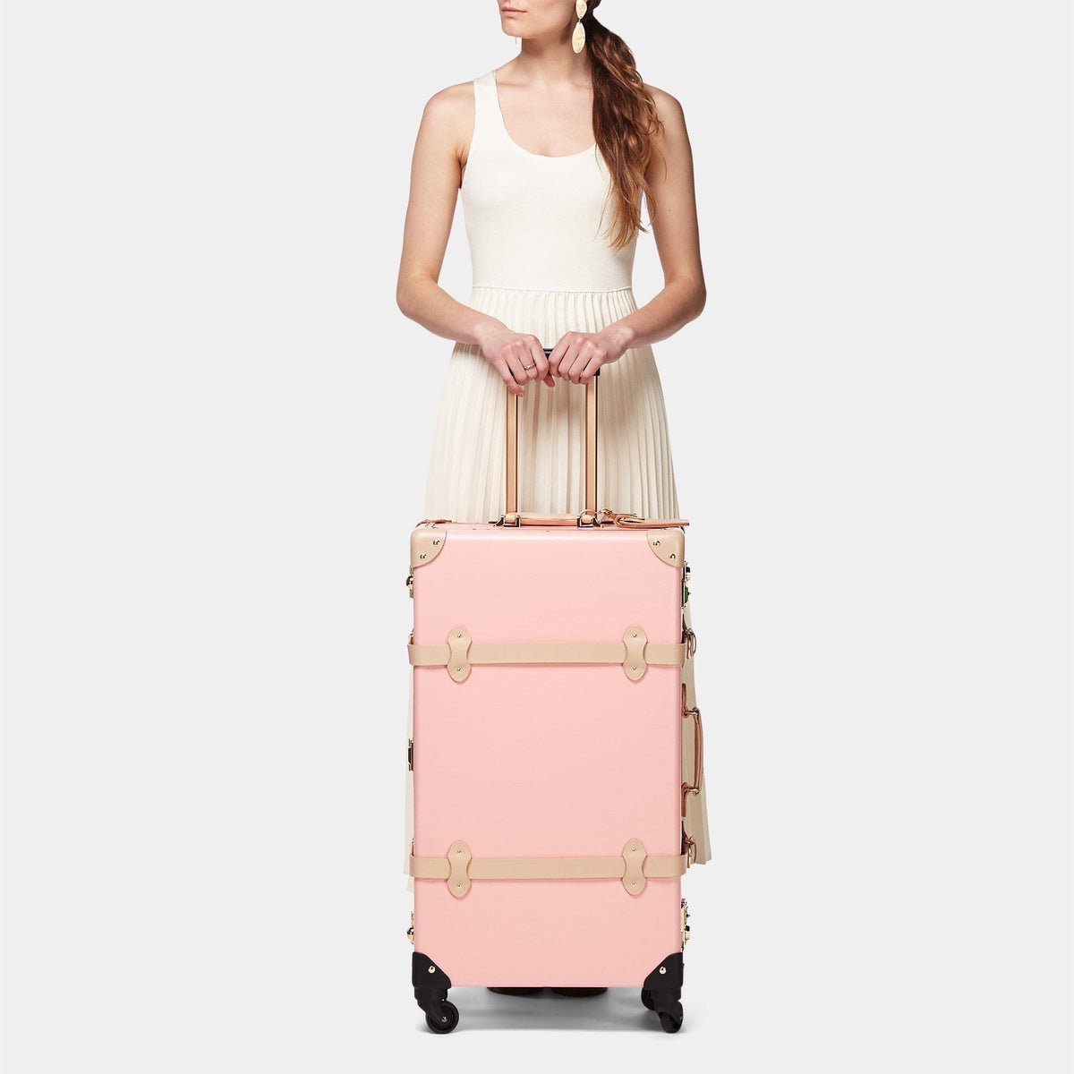 Vintage Rolling Luggage Set Spinner Women Travel Bag Suitcase